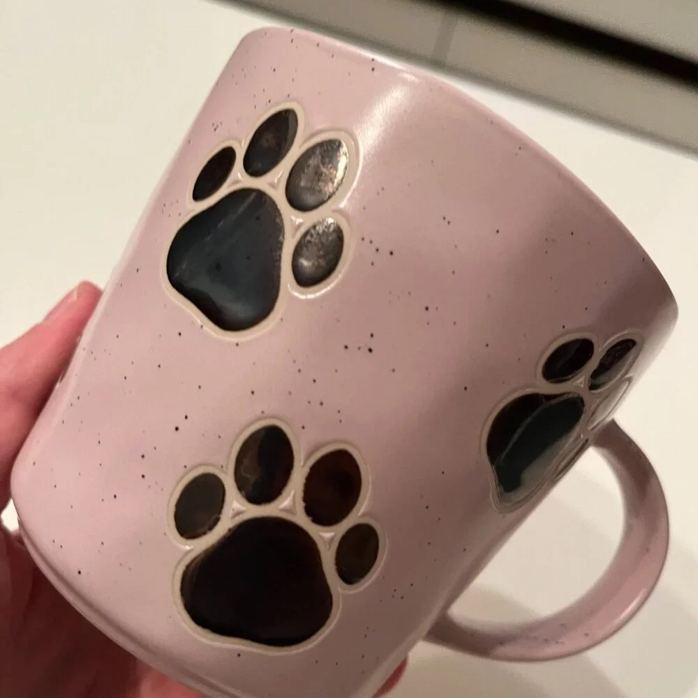 Dog Paw Print Mugs (Set of 2 /‎ new) (pet/x)